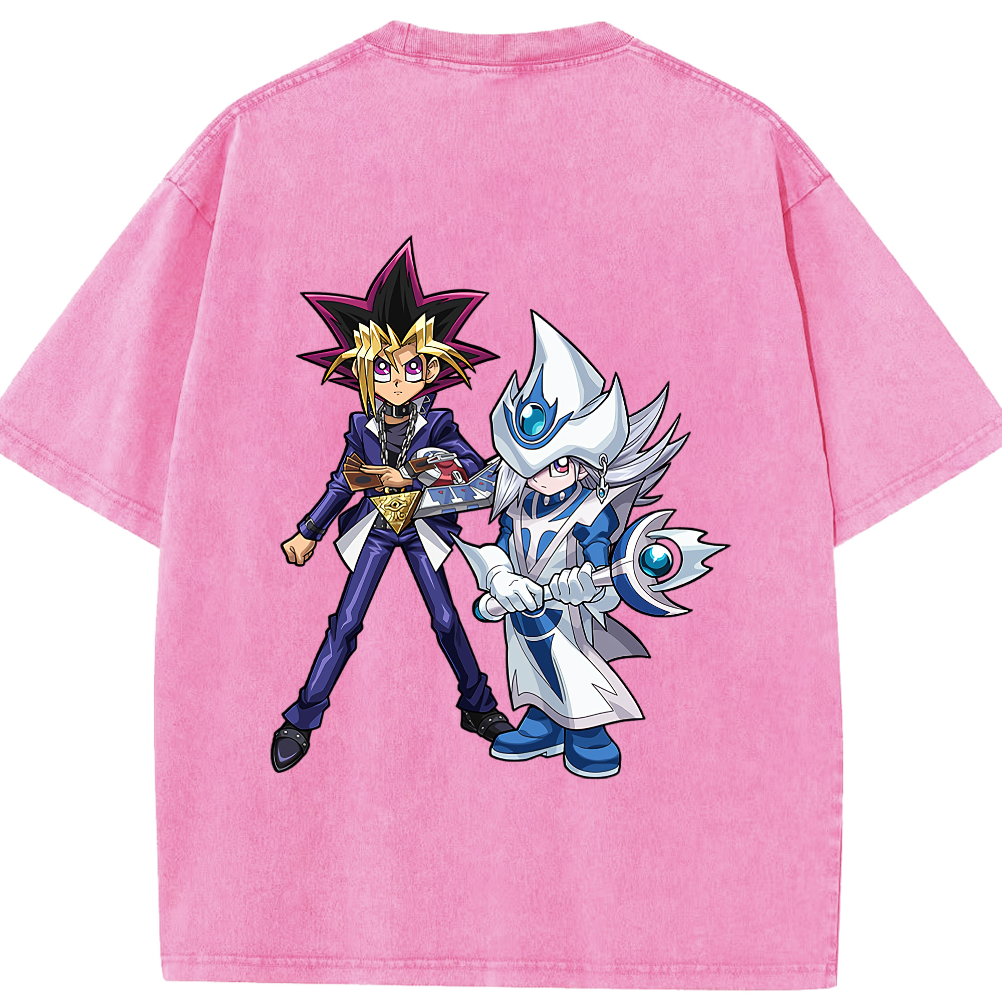 （画像用） 遊☆戯☆王 Yu-Gi-Oh! 綿100% ヴィンテージ風 半袖Tシャツ（背面プリント）